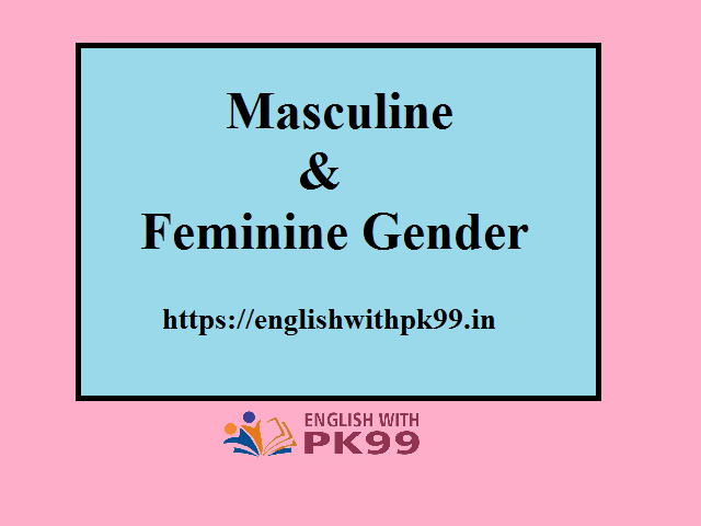 Masculine And Feminine Gender Class English Grammar Iken 54 Off