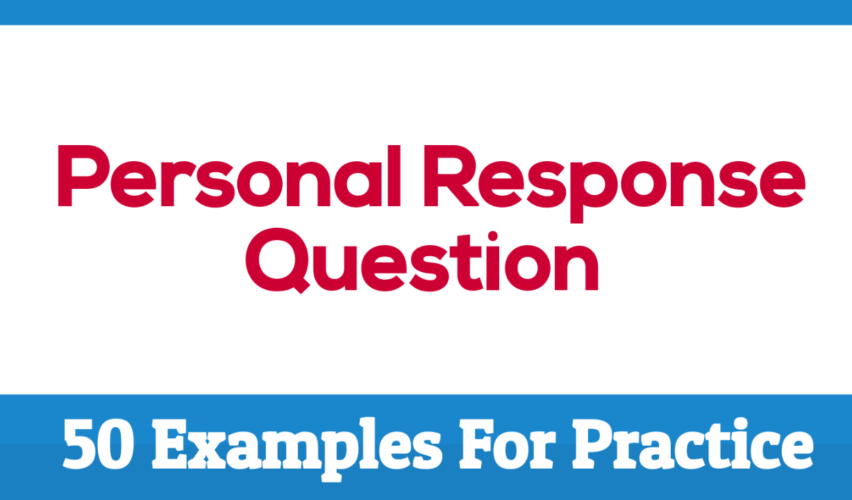 Personal response questions examples